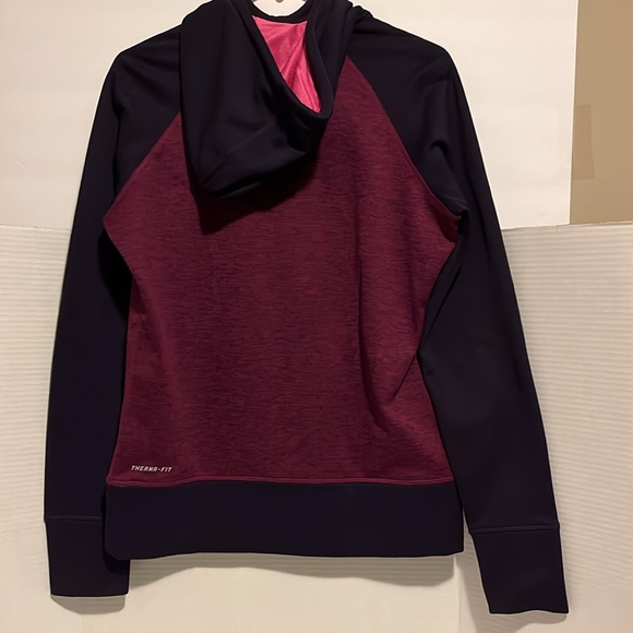 Nike Therma-Fit Hoodie Sweatshirt Women Size M Purple/Pink Big Swoosh - Picture 3 of 5